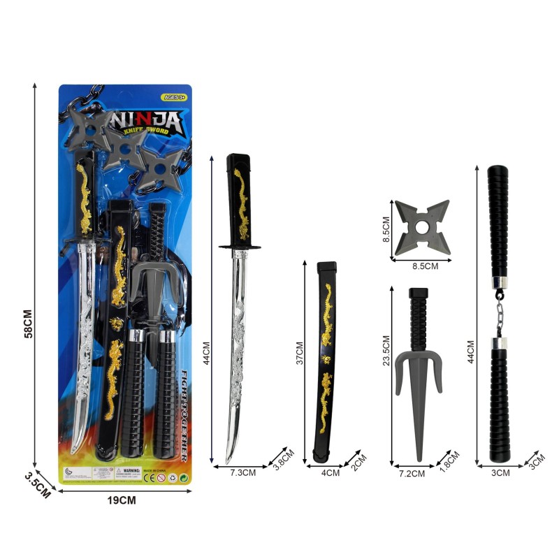 Halloween Sword Toy Set Manufacturer - OEM Animate Weapon Plastic Samurai Arrows Dart Mask Set