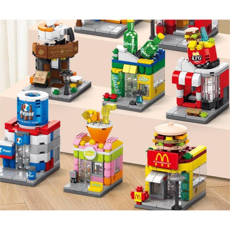 Street View Building Blocks Manufacturer - OEM Children's Small Particle City Building Models Puzzle Assembly Toys