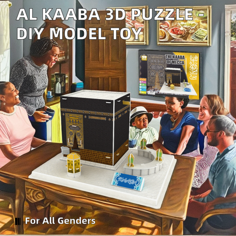 3D Paper Puzzle Manufacturer - OEM World-Famous Mosque Al-Haram DIY Assemble Kaaba Model Made of Wood