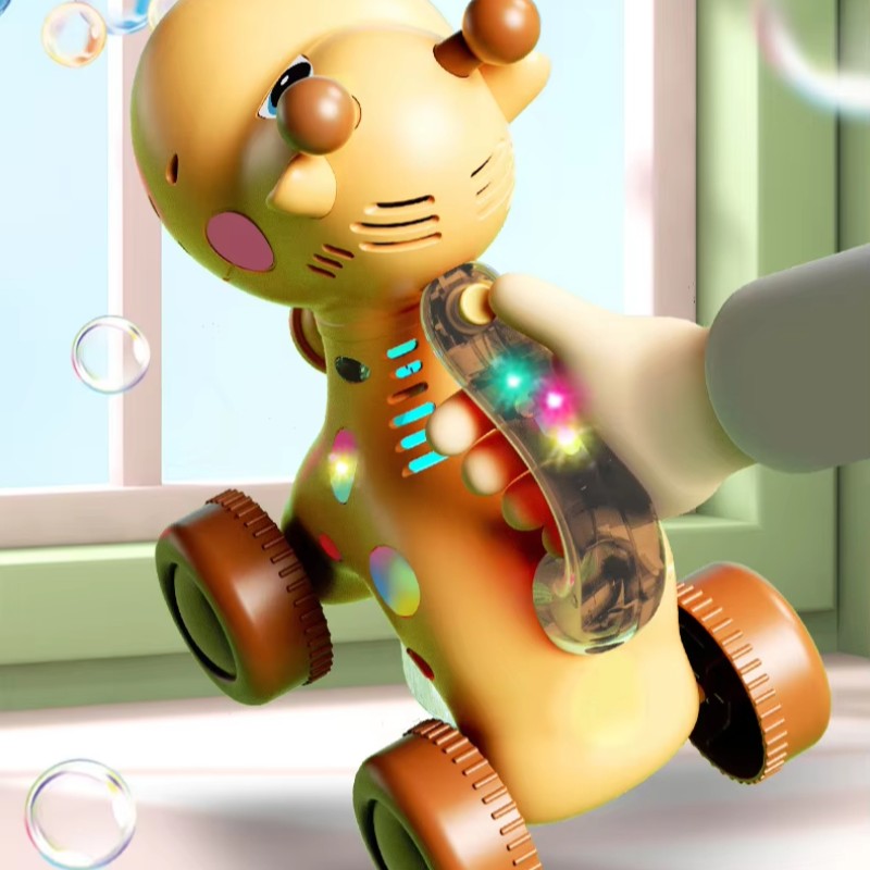 Bubble Machine Toy Manufacturer - OEM New Fun Children's Cartoon Hand Push Learning Step Deer Outdoor