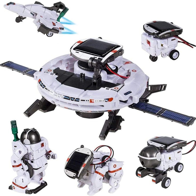 Solar Robot Kit Manufacturer - OEM 6-in-1 STEM Space Fleet DIY Assembly Solar Powered Building Block
