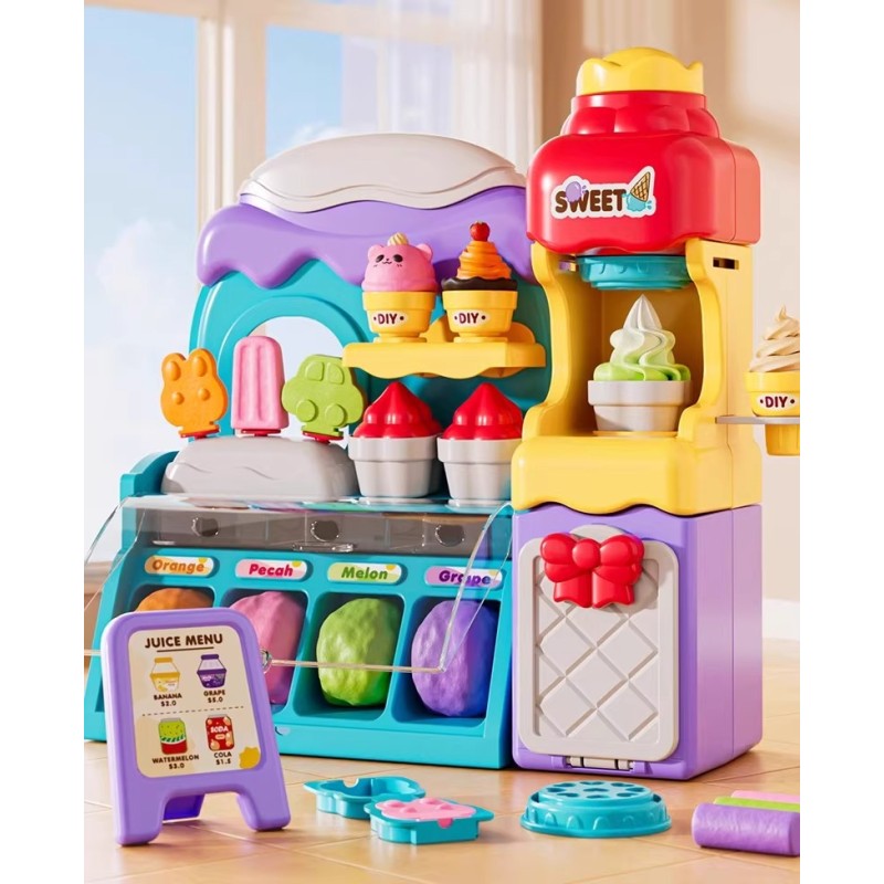 Ice Cream Machine Toy Manufacturer - OEM Children's Home Handmade DIY Colorful Clay Burgers Light Clay