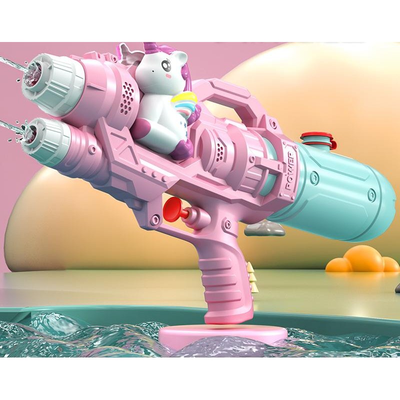 Water Gun Toy Manufacturer - OEM New Children's Cute Dual Nozzle Dinosaur Duck Shark Pull-out