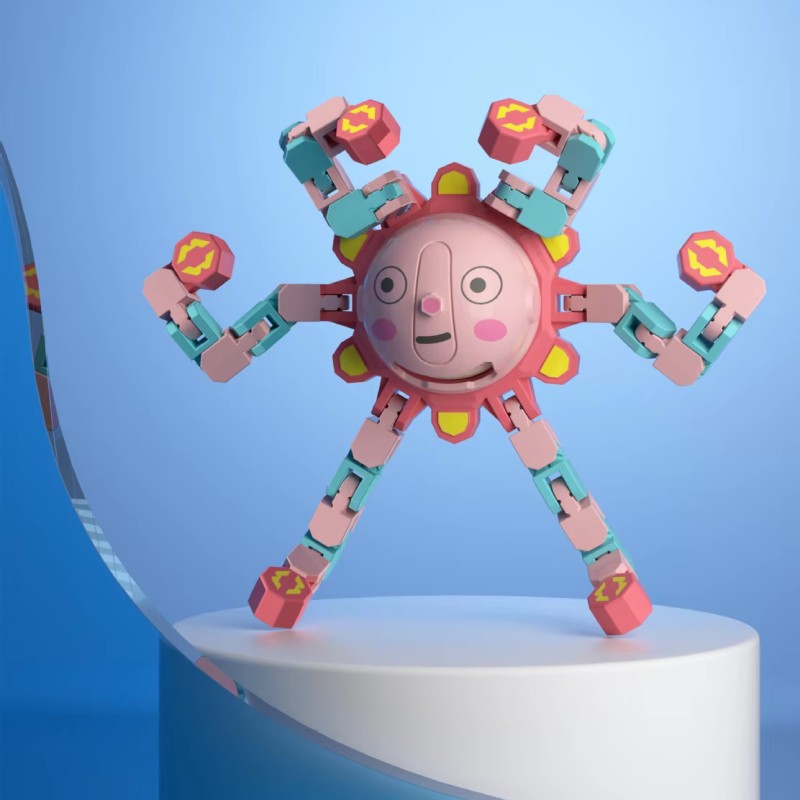 Face Changing Gyroscope Manufacturer - OEM Fingertip Mechanical Deformable Night Light Puzzle Rotation