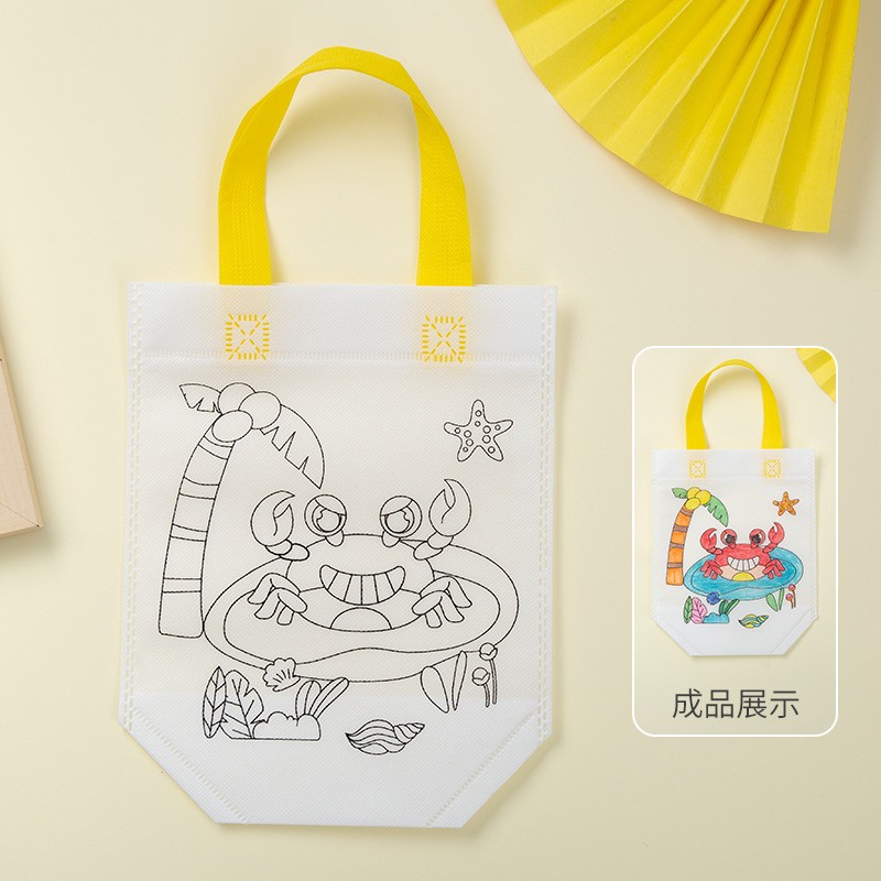 DIY Coloring Bag Manufacturer - OEM Student Cartoon Hand Painted Non Woven Kindergarten Children's Gift