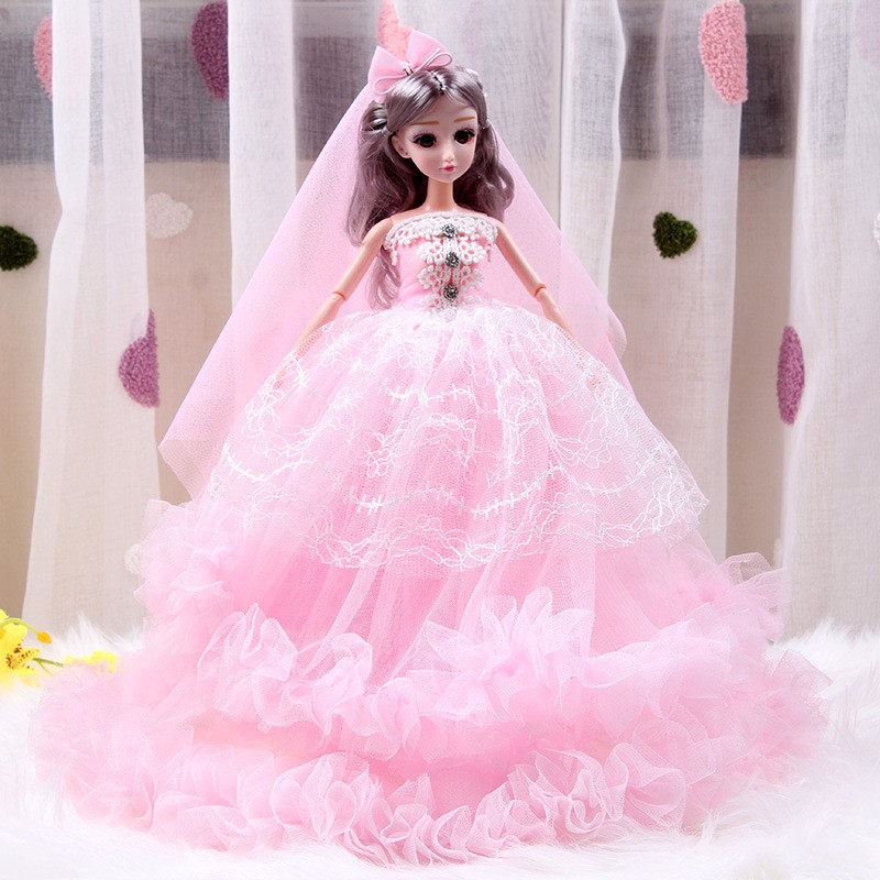 Doll Set Gift Box Manufacturer - OEM Large Confusion Wedding Dress Long Hair Princess Children Toy
