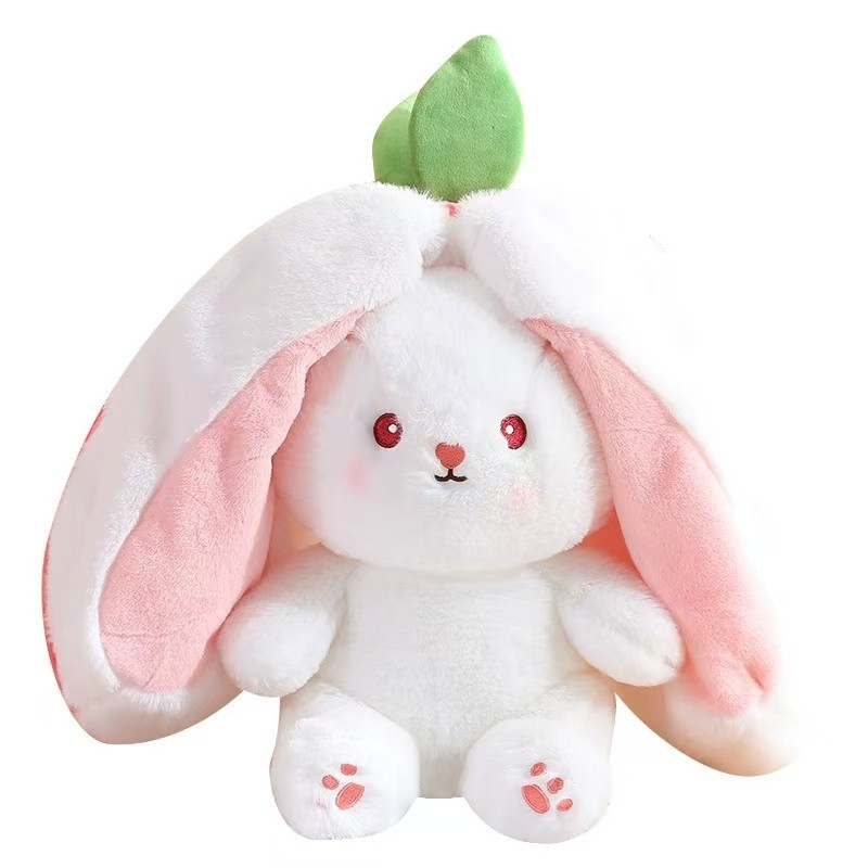 Strawberry Rabbit Plush Toy Manufacturer - OEM Cross Border New Soft Transformed Radish Pillow White Rabbit