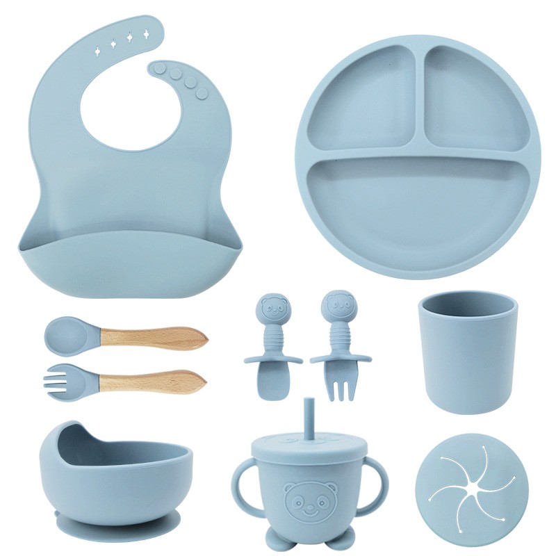 Baby Dining Set Manufacturer - OEM Silicone Tableware Bibs Bowls Cups Training Meals Supplies