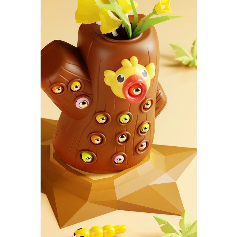 Magnetic Fishing Toy Manufacturer - OEM Education Insect Catching Hand Eye Coordination Woodpecker Puzzle