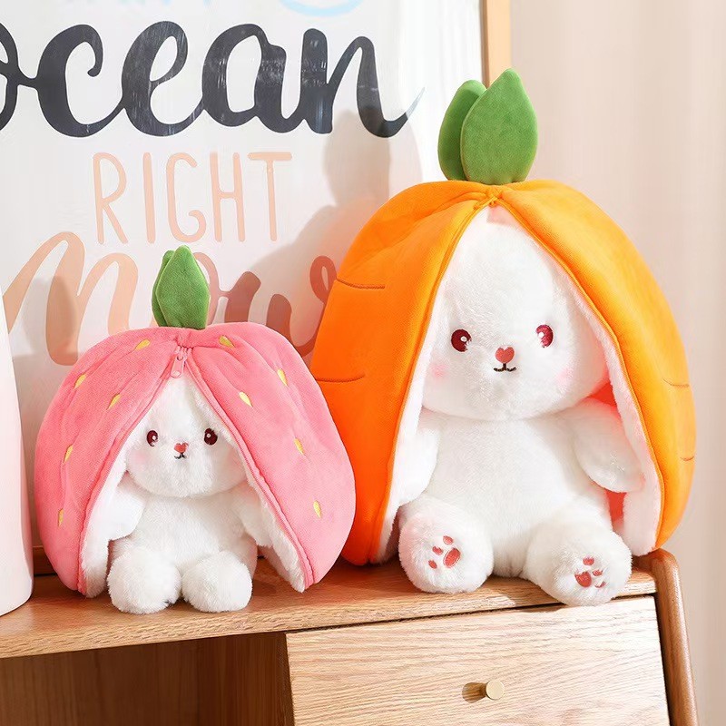 Strawberry Rabbit Plush Toy Manufacturer - OEM Cross Border New Soft Transformed Radish Pillow White Rabbit