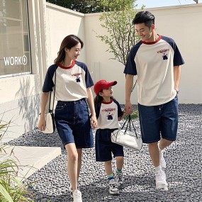 Parent-child T-shirt Manufacturer - OEM A Family Photo Short Sleeves Soft Comfortable Beach Wear Summer Clothes