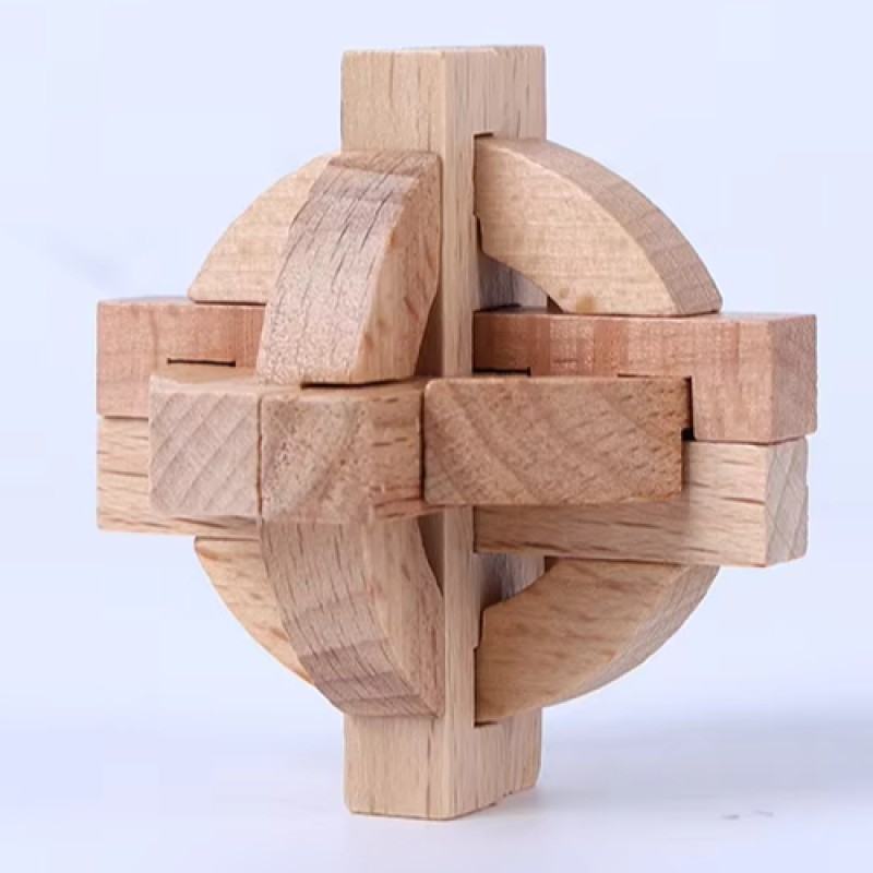 Kongming Lock Toy Manufacturer - OEM Mortise and Tenon 4.5cm Luban Lock Children's Educational Wooden Gift