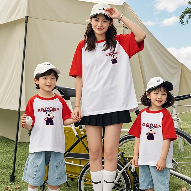 Parent-child T-shirt Manufacturer - OEM A Family Photo Short Sleeves Soft Comfortable Beach Wear Summer Clothes