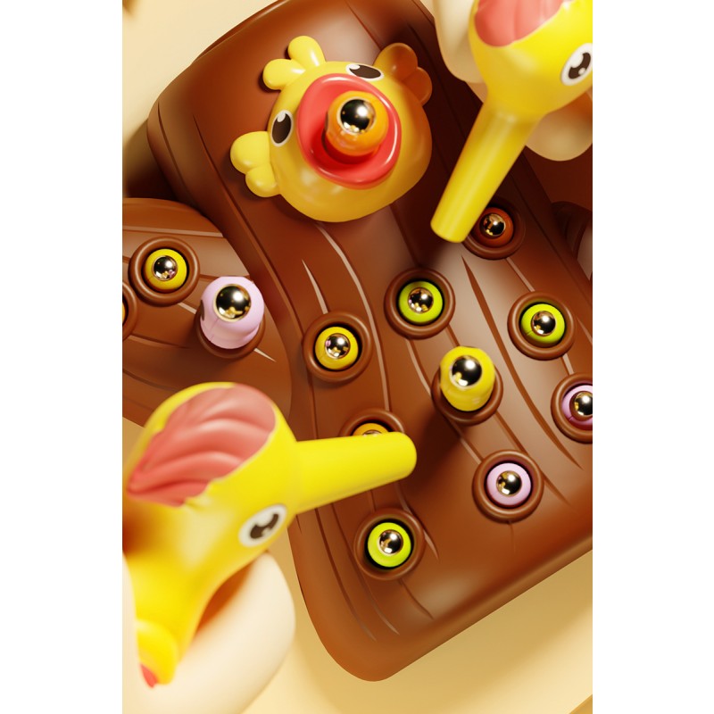 Magnetic Fishing Toy Manufacturer - OEM Education Insect Catching Hand Eye Coordination Woodpecker Puzzle
