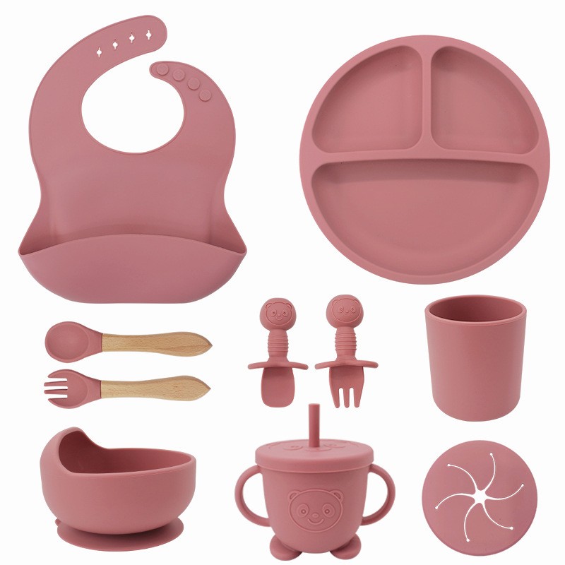Baby Dining Set Manufacturer - OEM Silicone Tableware Bibs Bowls Cups Training Meals Supplies