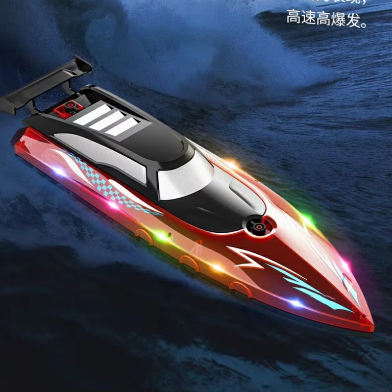 RC Boat with Lights Manufacturer - OEM 2.4G High-speed Speedboat Electric Ship Powerful Dual Motor Yacht