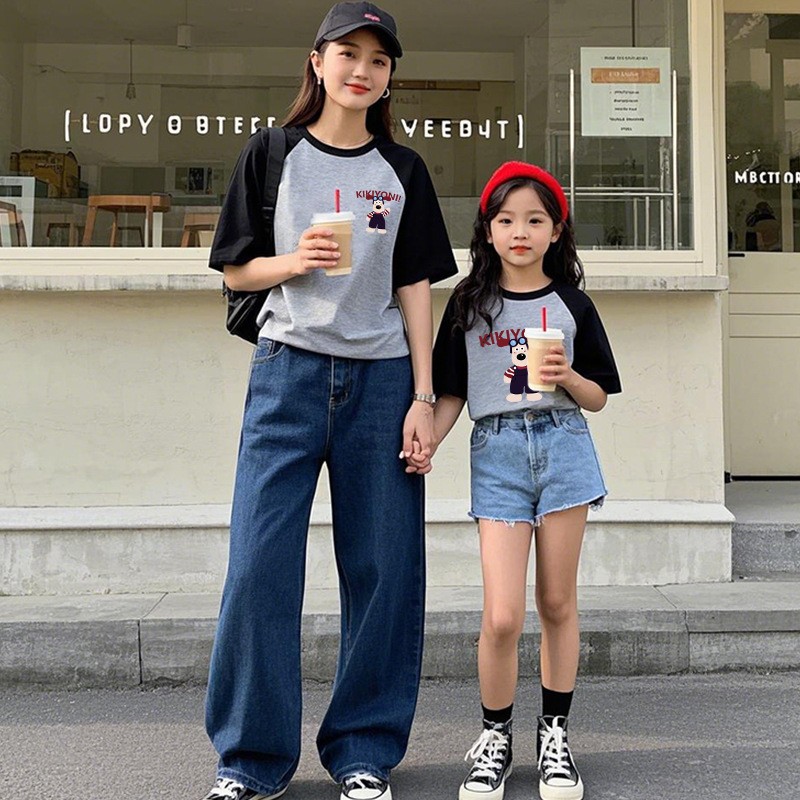 Parent-child T-shirt Manufacturer - OEM A Family Photo Short Sleeves Soft Comfortable Beach Wear Summer Clothes