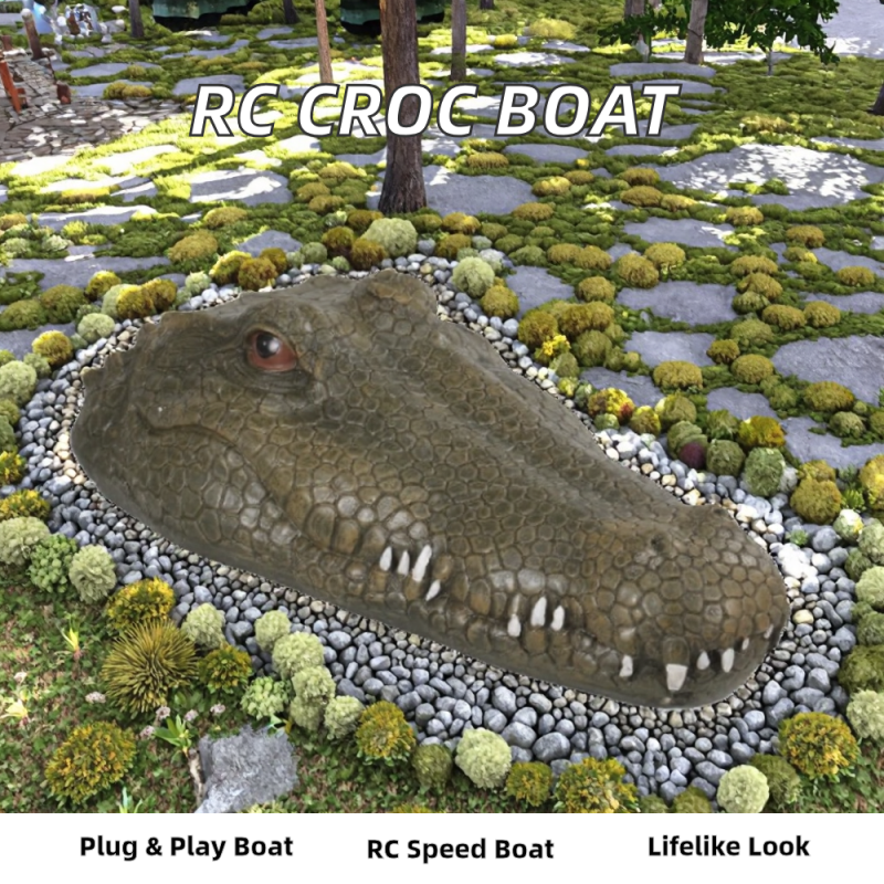 RC Boat Toy Manufacturer - OEM 2.4GHz Simulation Crocodile Head Floating Remote Control Prank