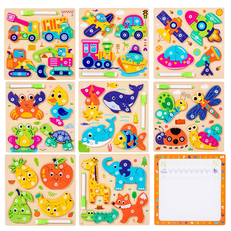 Wooden Puzzle Toy Manufacturer - OEM CPC/CE Certification Cartoon Dolphin Children's Game Combination Set