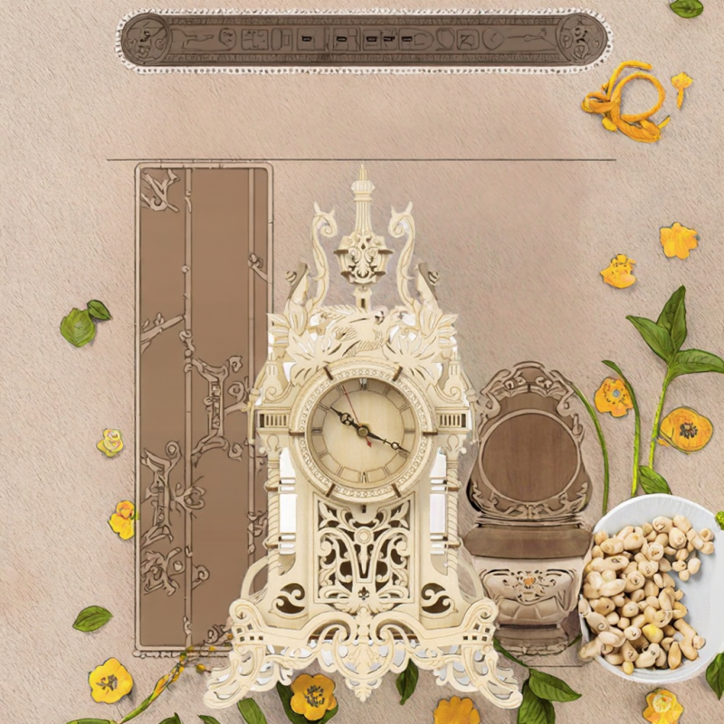 Wooden Clock Puzzle Manufacturer - OEM 3D Model Set Special Pendulum Handmade Ornaments Adults Children DIY