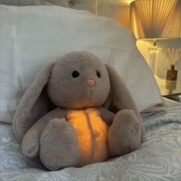 Glowing Plush Toy Manufacturer - OEM Breathing Soothing Little Rabbits Mother Child Kangaroo Animal Doll