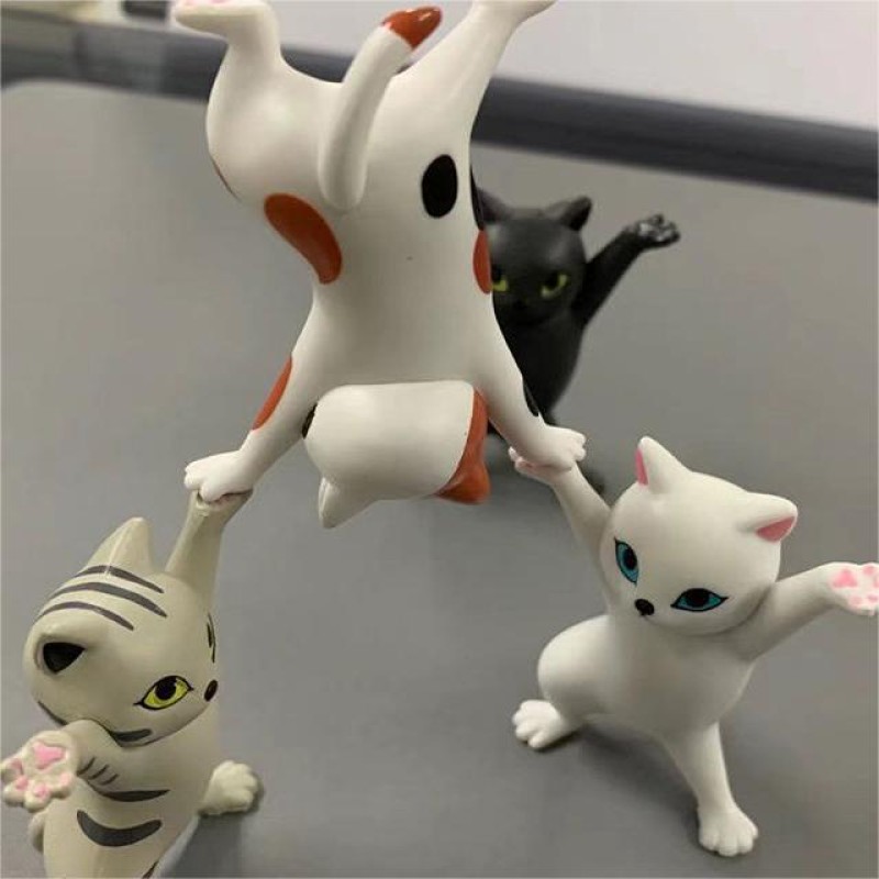 Pen Holder Manufacturer - OEM Interesting Plastic Cute Dance Cat with Raised Hands Colorful