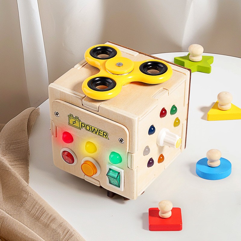 Wooden Busy Board Manufacturer - OEM Children's LED Switch Disassembly Screw Nut Tool Cart Early Education Puzzle
