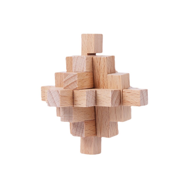 Kongming Lock Toy Manufacturer - OEM Mortise and Tenon 4.5cm Luban Lock Children's Educational Wooden Gift