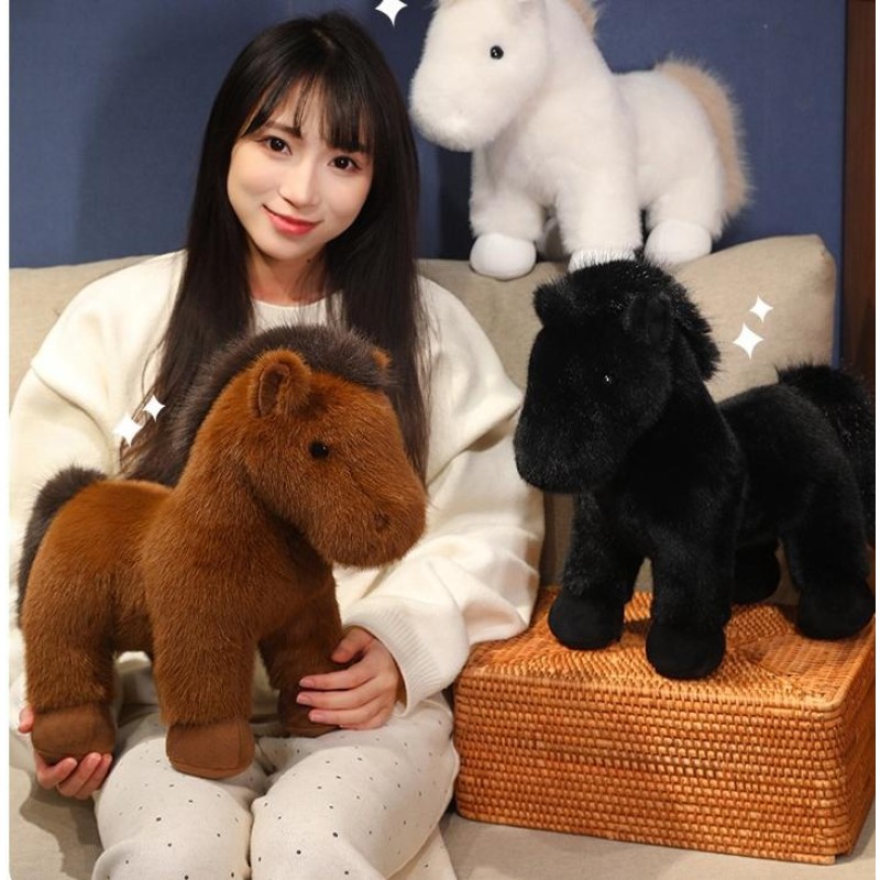 Plush Horse Pillow Manufacturer - OEM Birthday Gift Soft Big Brown Sleeper Comfortable Wild Horse Doll
