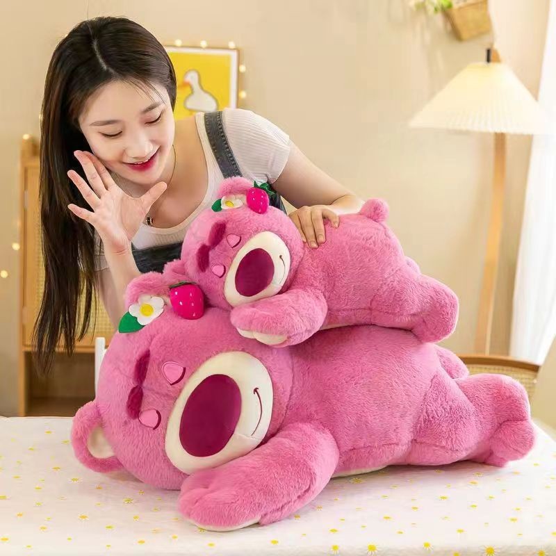 Strawberry Bear Plush Toy Manufacturer - OEM Party Style Station Version Teddy Bear Cloth Doll Birthday Gift