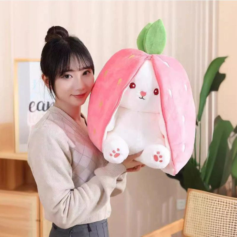 Fruit Rabbit Plush Toy Manufacturer - OEM Cross-Border New Soft Stuffed Strawberry Carrot Teddy Bear Children's Gift