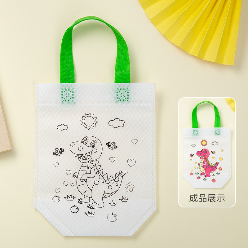 DIY Coloring Bag Manufacturer - OEM Student Cartoon Hand Painted Non Woven Kindergarten Children's Gift