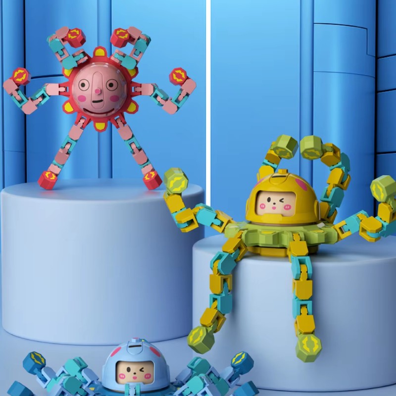 Face Changing Gyroscope Manufacturer - OEM Fingertip Mechanical Deformable Night Light Puzzle Rotation