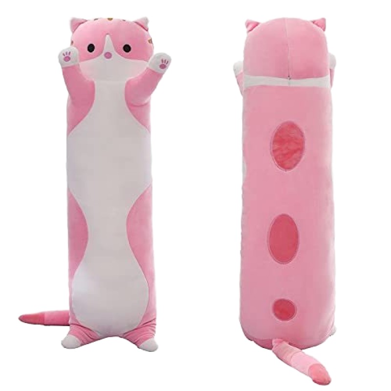Plush Pillow Toy Manufacturer - OEM Cartoon Cat Kawaii Soft Long Cushion Comforter for Kids Washed Velboa