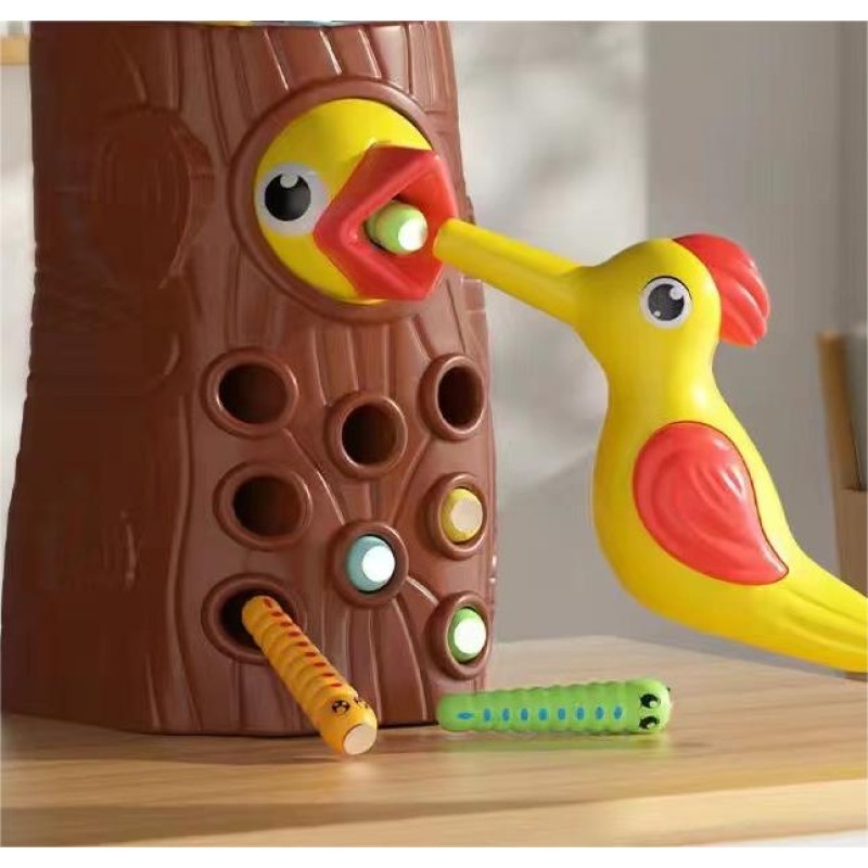 Magnetic Fishing Toy Manufacturer - OEM Education Insect Catching Hand Eye Coordination Woodpecker Puzzle