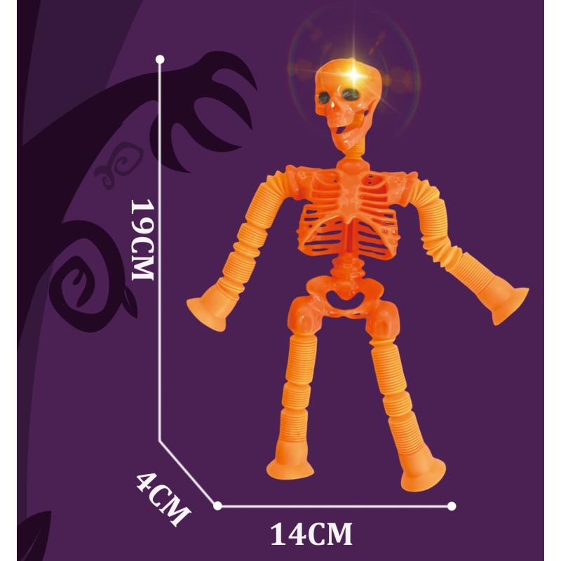 Skeleton Robot Toy Manufacturer - OEM Stretching Suction Cup Luminous Spring Halloween Children's Gift