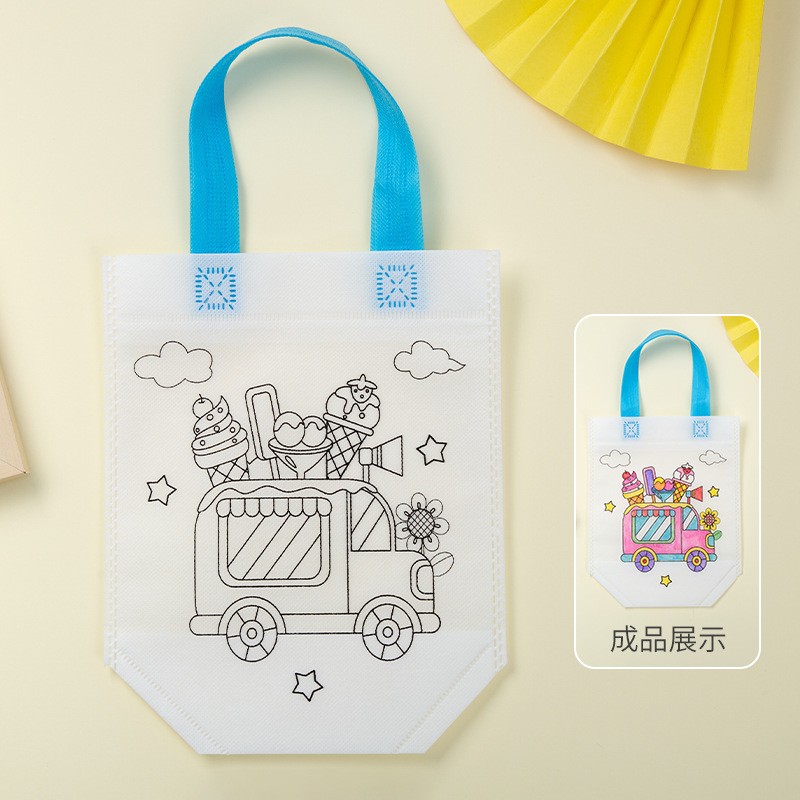 DIY Coloring Bag Manufacturer - OEM Student Cartoon Hand Painted Non Woven Kindergarten Children's Gift