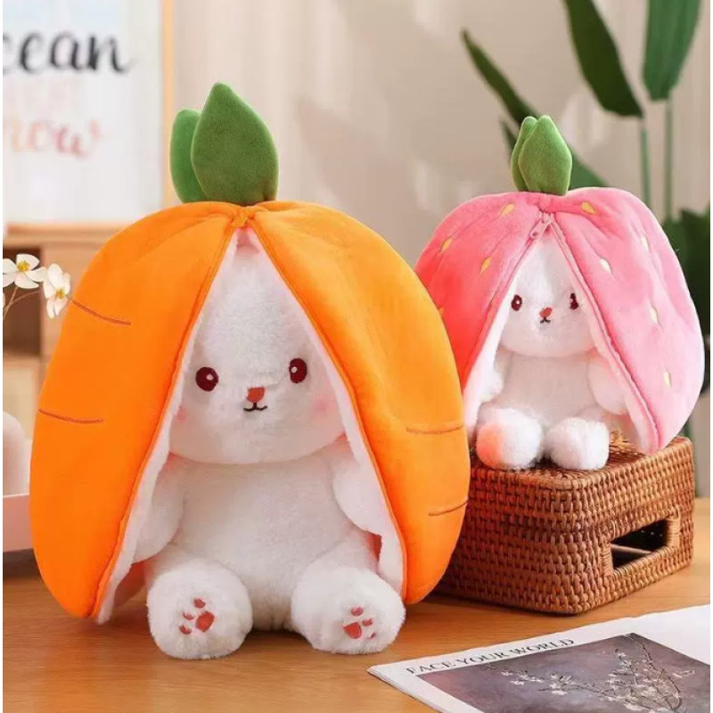 Fruit Rabbit Plush Toy Manufacturer - OEM Cross-Border New Soft Stuffed Strawberry Carrot Teddy Bear Children's Gift