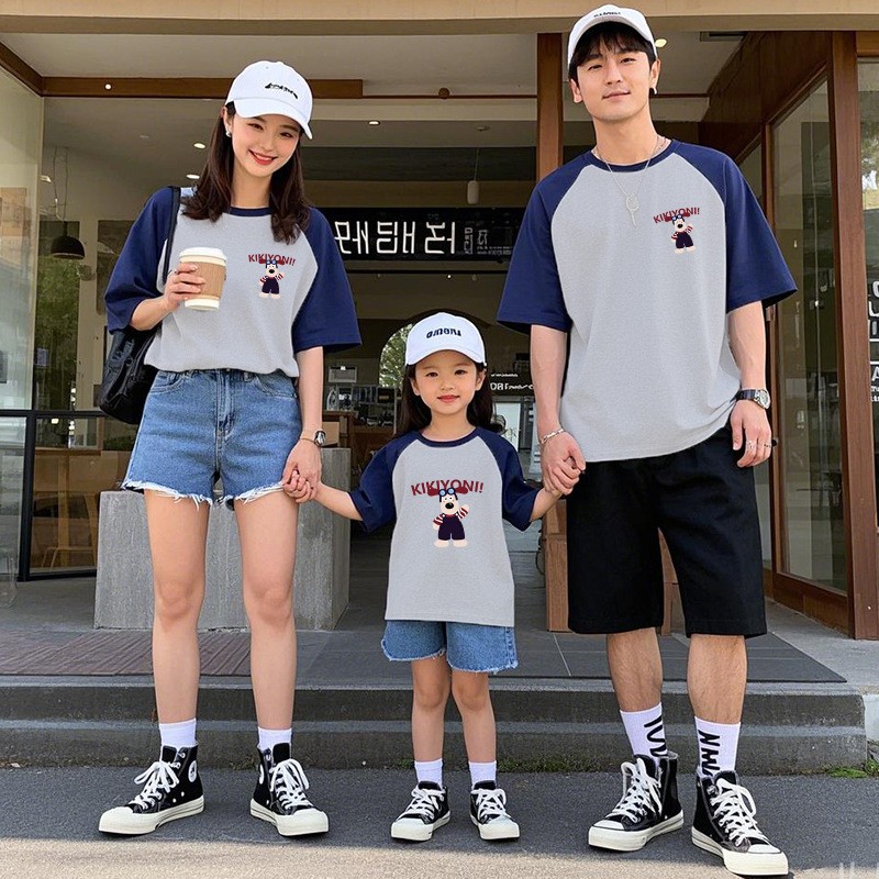 Parent-child T-shirt Manufacturer - OEM A Family Photo Short Sleeves Soft Comfortable Beach Wear Summer Clothes