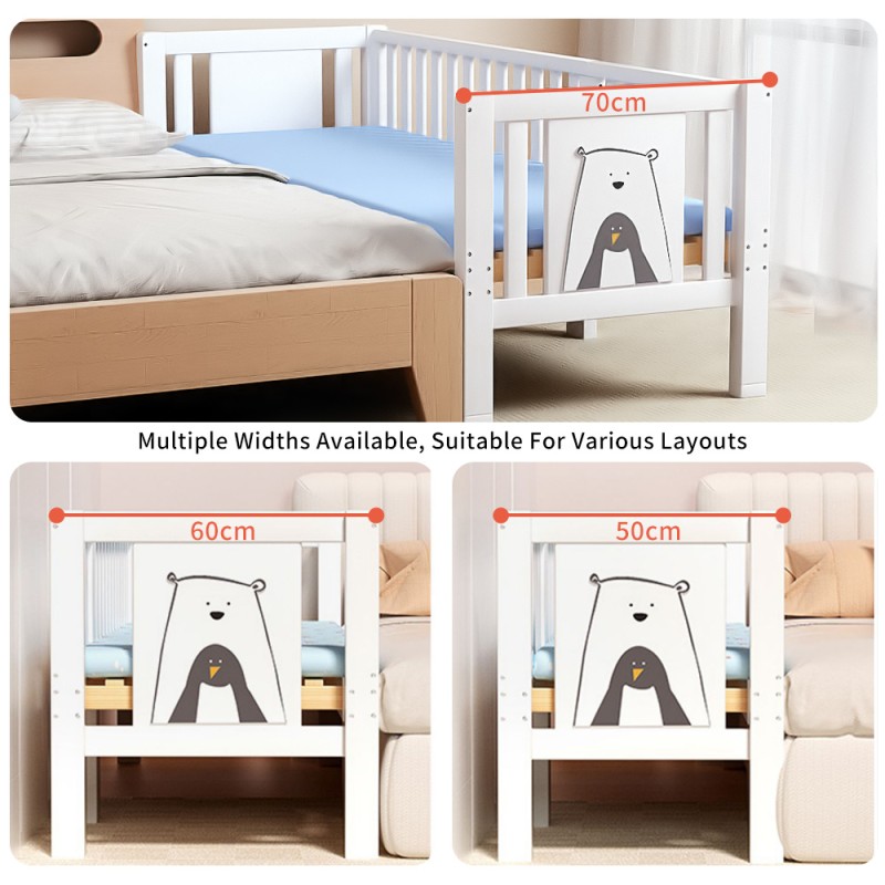Kids Bed Supplier - Solid Wood Expandable with Guardrail