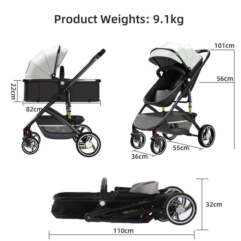 Baby Pram Factory - Multifunctional 3 in 1 Aluminum