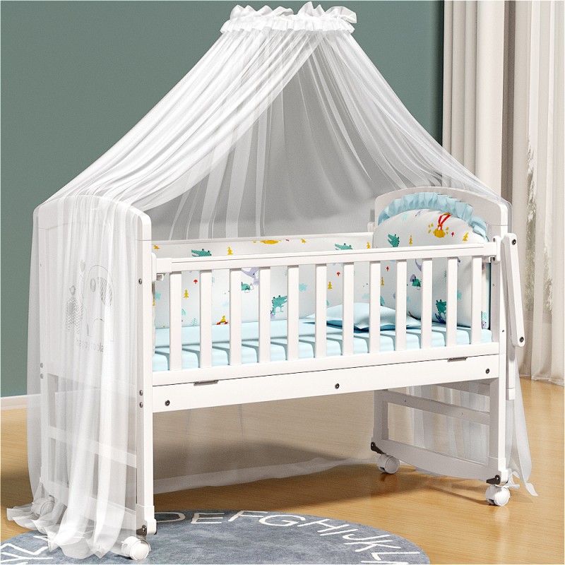 Baby Crib Supplier - European White Paint Multifunctional