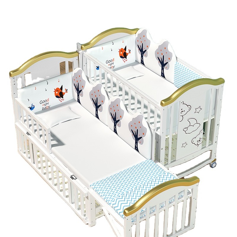 Baby Crib Supplier - White Solid Wood Cradle
