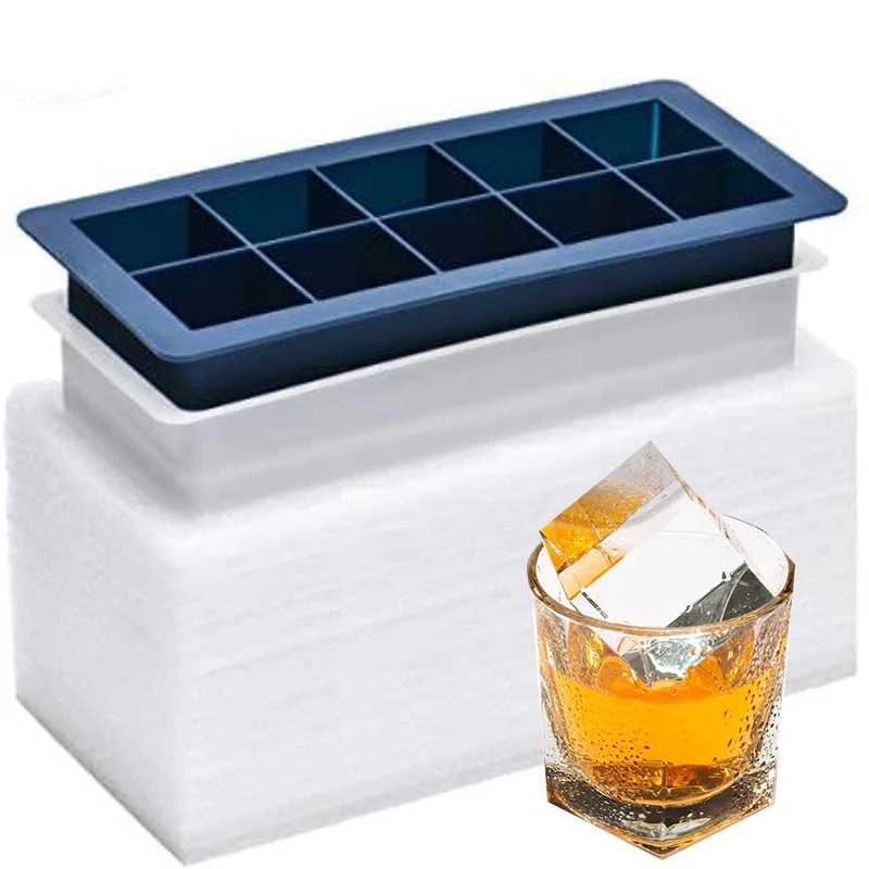 Whiskey Ice Cube Mold Factory - Clear Crystal Plastic Silicone Square Container