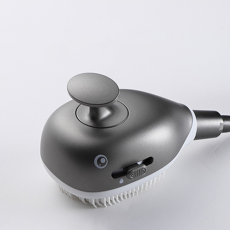 High Quality Kids Bath Brush Manufacturer - Grey Pink Long Handle Skin Exfoliator