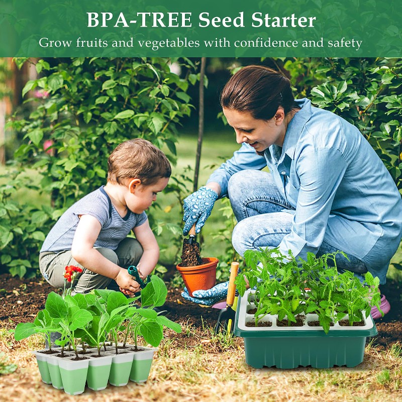 Garden Germination Tray Factory - 4 12 Cell Silicone Plant Nursery Seedling Tray