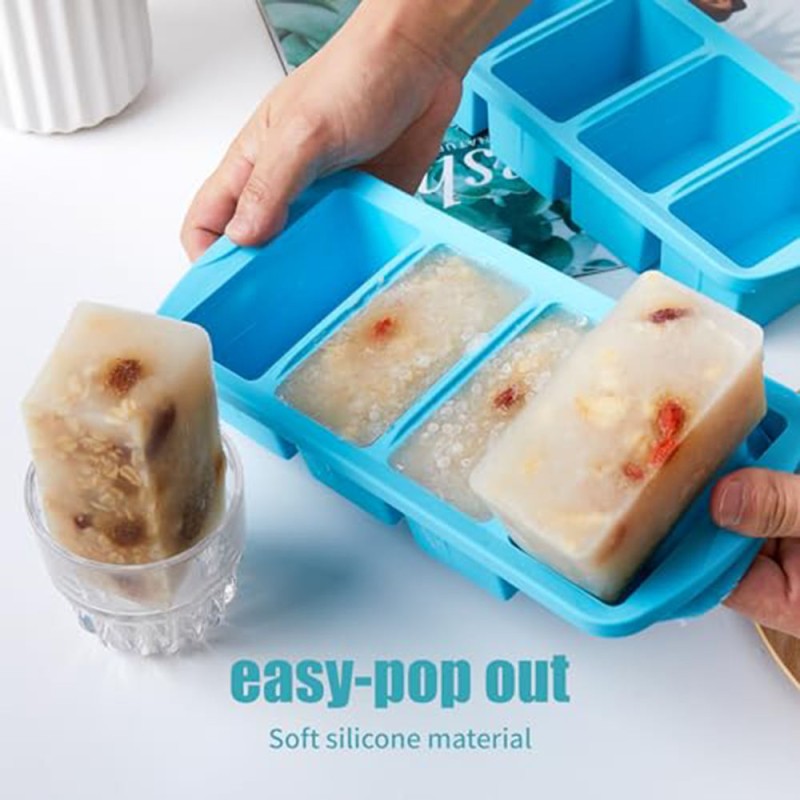 Extra-large Rectangle Silicone Freezer Container Manufacturer - 1-2 Cup Inner Tray