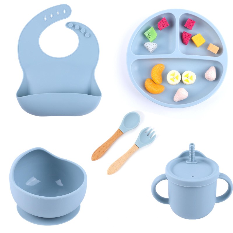 Baby Feeding Bowls Set Factory - 2025 BPA Free Silicone Bottle Brush Spoon Cups