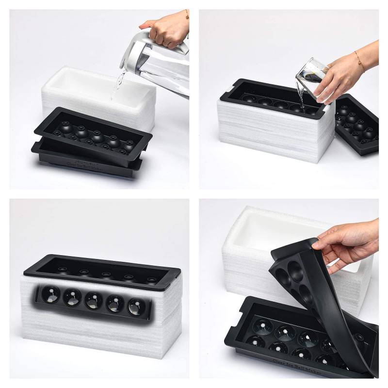 Silicone Ice Cube Tray Manufacturer - 10 Cavity Clear Crystal Ball Wine Whiskey Mold