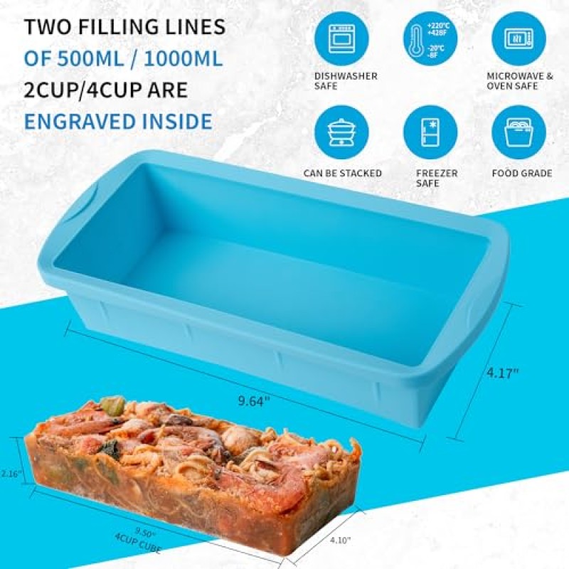 Rectangle Silicone Freezer Container Manufacturer - Lid Soup Sauce Ice Cream Mold